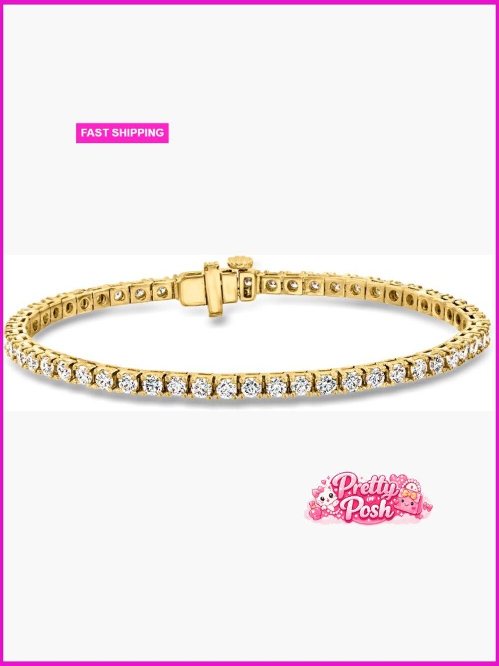 5.00 ct t.w. Lab-Grown Diamond Tennis Bracelet 18kt Gold Over Sterling Silver